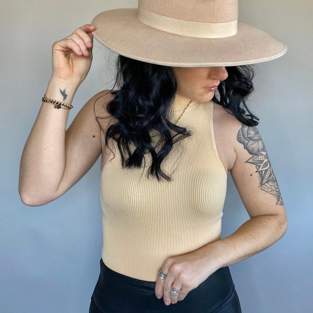 Sleeveless Ribbed Bodysuit